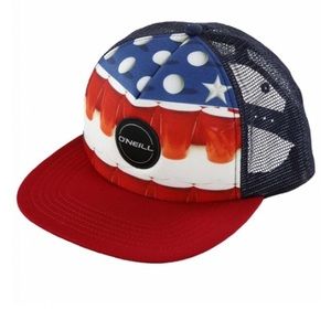 O'NEILL Beer Pong American Flag Trucker Snap Back